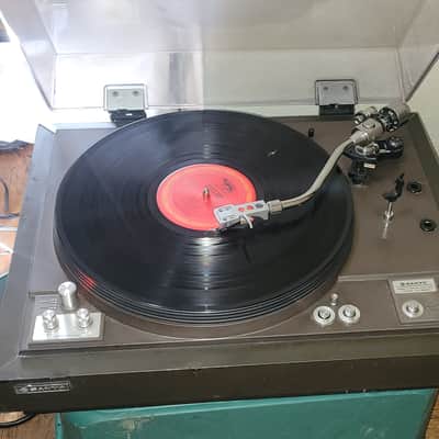 TURNTABLE STEREO SYSTEM Sanyo TP-825D DIRECT DRIVE AUTO W/ORTOPHON CART 70s KENWOOD RECEIVER +STUDIO MONITORS 1976 image 2
