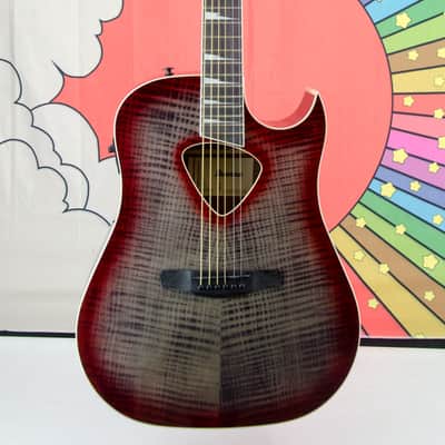 Ibanez Altstar Acoustic - Electric Guitar - Red Doom Burst image 2