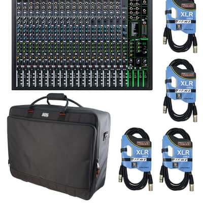 Mackie ProFX22v3 22-Channel Mixer - Gator G-MIXERBAG-2519 - (4) XLR Cables image 1