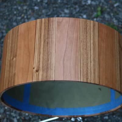 HHG drums PRE-SALE 14x7 Zebrawood/cherry Stave Snare 2020 Natural Satin Lacquer image 14