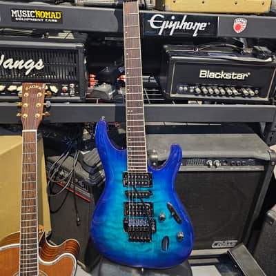 Ibanez S670QM-SPB Standard with Meranti Body, Rosewood Fretboard 2021 - Present - Sapphire Blue Burst image 2