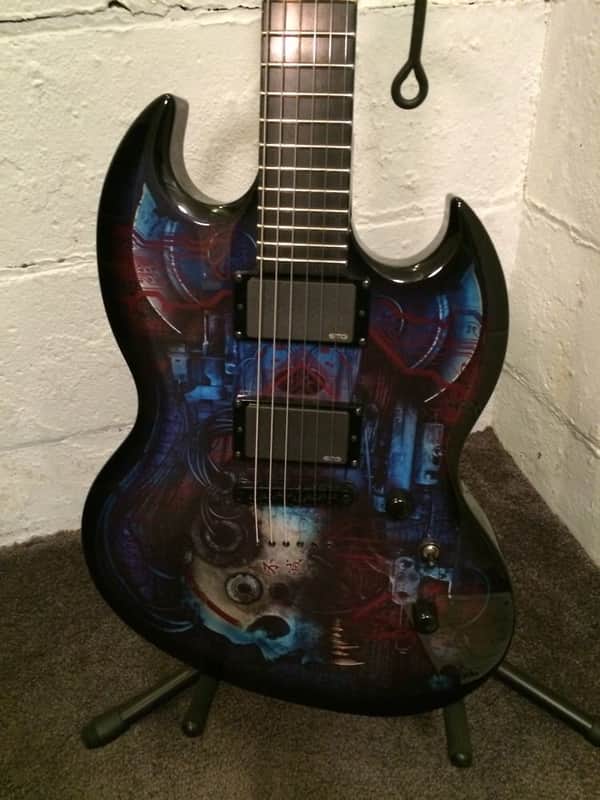 ESP LTD SG Viper Biotech Limited Edition Custom Graphics Guitar EMG's LVIPERVBT image 1