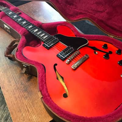 1999 Gibson ES-335 Limited Edition Translucent Red Ebony Fingerboard P-94s OHSC Professionally Repaired Headstock image 1