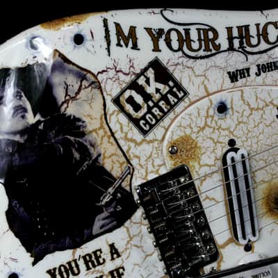 Custom Crackle Painted and Upgraded Fender Squier Strat With Graphics and Matching Headstock image 7