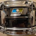 Ludwig No. 416 Black Beauty 5x14" 10-Lug Brass Snare Drum with Pointed Blue/Olive Badge 1977 - 1979 - Black Nickel-Plated