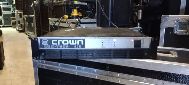 Crown Com-Tech 410 2-Channel Commercial Power Amplifier 1990s - Silver and Black image 1