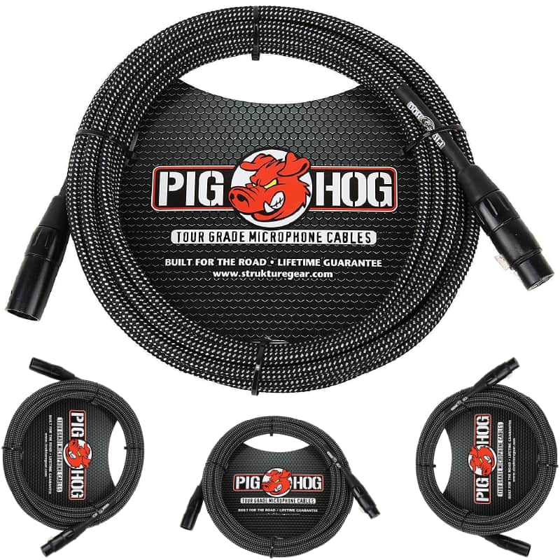 Pig Hog PHM20BKW XLR High Performance Black & White Microphone Cable, 20 Ft NEW Bild 1