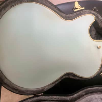 GREAT CONDITION D'Angelico Deluxe SS Semi-Hollow Single Cutaway with Stairstep Tailpiece  - Matte Powder Blue image 4
