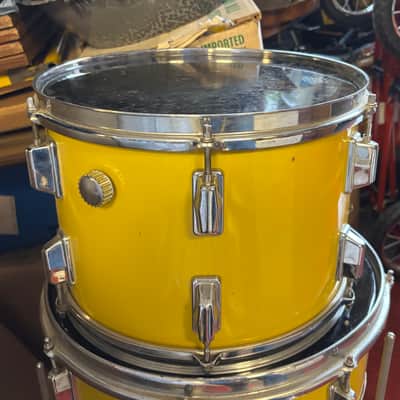 Vintage Pearl Fiberglass Shell Rack Tom 1970’s - Yellow 9”x13” image 3