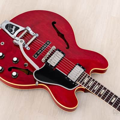 1962 Gibson ES-335 TDC Vintage Semi-Hollow Guitar Cherry w/ Bigsby, Pat # Pickups, Lifton Case image 10