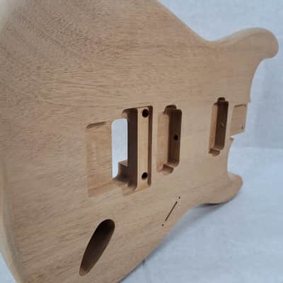 Unfinished Mahogany HxH guitar body - for Fender Strat Stratocaster neck Floyd Rose J1993 image 5