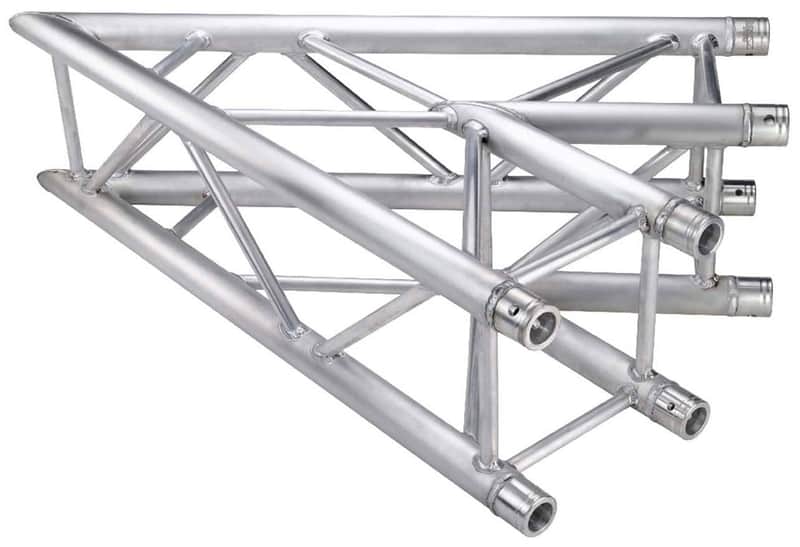 Global Truss SQ-4119 F34 12" Square Truss 3.28'/1.0m 2-Way 45-Degree Corner Junction image 1