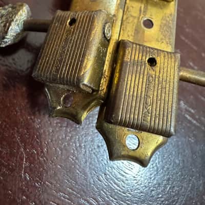 Vintage 1959 Kluson Single Line 3 in a Row Tuners Gold 1957 1958 1960 1961 image 2
