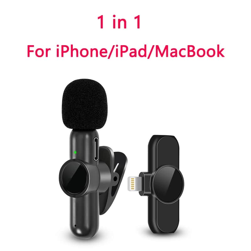 2.4G Wireless Lavalier Microphone Noise Cancelling Audio Video Recording for iPhone/iPad/Android/Xiaomi/Samsung Live Game Mic image 1