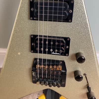 Jackson King V Pro Dave Mustaine Signature guitar 1993 Sparkle Silver image 4