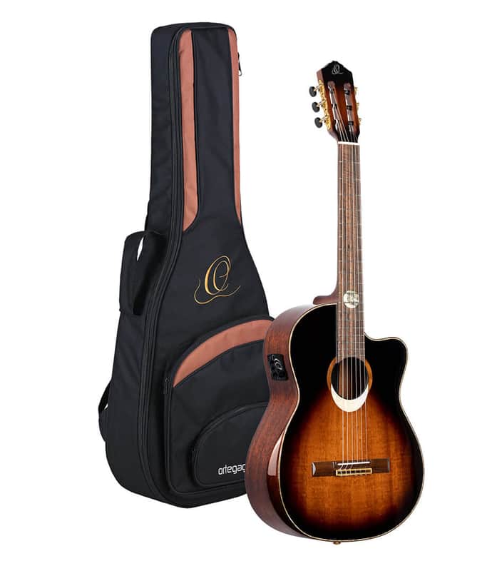 Ortega ECLIPSESU.C/E The Private Room Series Slim Neck Nylon 6-String Acoustic-Electric Guitar w/Gig Bag image 1