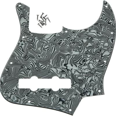 4 String J Bass Style Pickguard Bass Pick Guard Scratch Plate for USA/Mexico Jazz J Bass Black/White Shell image 1