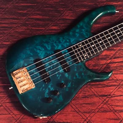 Modulus Graphite SPX 5 Bass 1989 Aqua Transparent Figured Maple image 1