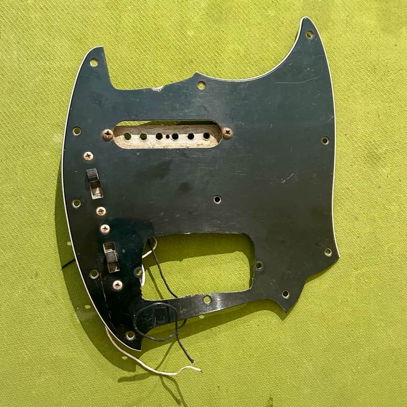 Vintage Fender Mustang Pickguard - Loaded with 2 switches - 1970s image 1