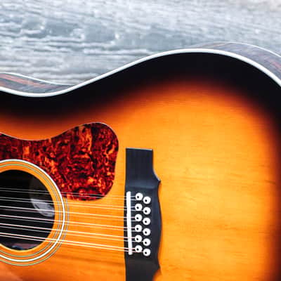 Guild D-2612CE Deluxe Antique Burst Dreadnought 12-String Acoustic Electric Guitar image 7