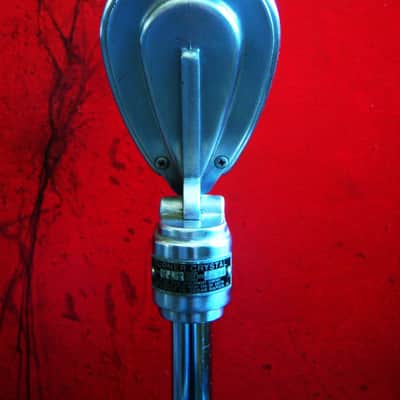 Vintage RARE 1940's Turner 34X modified dynamic microphone Satin Chrome with cable & Atlas DS-5 stand 77A 101C image 6