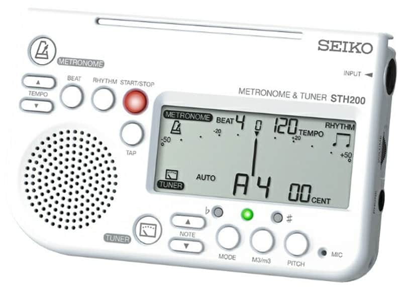 Seiko STH200 Metronome & Chromatic Tuner WHITE image 1