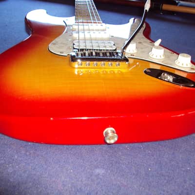 Scalloped Harley Benton ST redburst used HSS playing ala Yngwie,Ritchie&Co! image 7