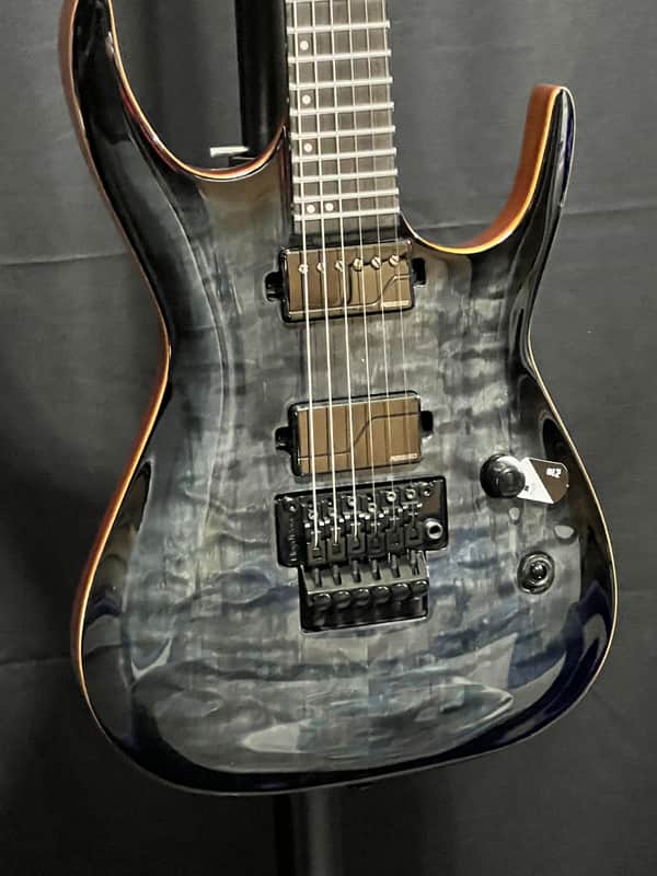 Dean Exile Select Floyd Neck-thru Archtop Quilt Maple Trans Black Burst image 1
