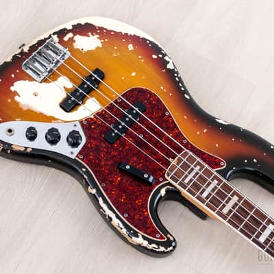 1969 Fender Jazz Bass Sunburst Faux Burst Vintage Bass w/ Case image 9