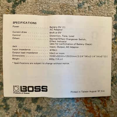Boss DS-1 Distortion Black Label 1988 image 15