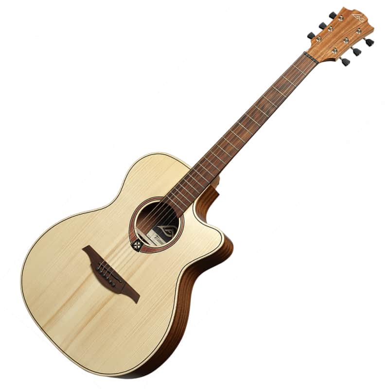 Lag T70ACE-NAT Tramontane 70 Auditorium Cutaway Solid Sitka Spruce Okoume Neck 6-String Acoustic-Electric Guitar image 1