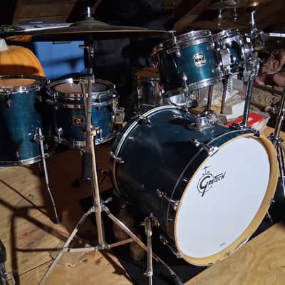 Gretsch Catalina Birch 7x8/ 8x10 / 9x12 / 14x14 / 18x22 / 5.5x14" 6pc Drum Kit 2004 - 2006 - Caribbean Blue Shell Pack image 2