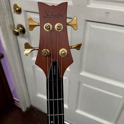 Used Schecter Stiletto Diamond Series Studio 4 String Bass Guitar Honey Satin w/ Gig Bag Local Pickup image 3