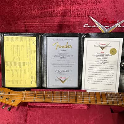 Fender Custom Shop LTD Custom Tele Thinline Heavy Relic Electric Guitar - Chocolate 3-Tone Sunburst image 8