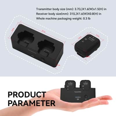 M-vave wp-12 2.4GHz Wireless in-Ear Monitor System Transmitter Receiver Auto-Pairing, 2.4G Stereo IEM System Low Latency in-Ear Guitar Studio Live Performance SWS-12 One to More (Price includes the import duty for US buyer) image 4