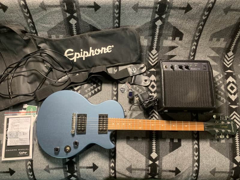 Epiphone Les Paul Special-I Electric Guitar Player Pack Worn Pelham Blue image 1