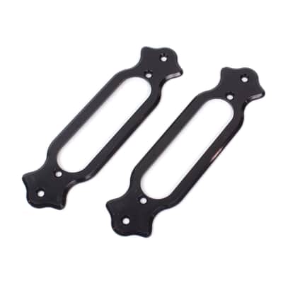 2x Flanged Single Coil Pickup Mounting Base plate Rings ,ABS Plastic Black