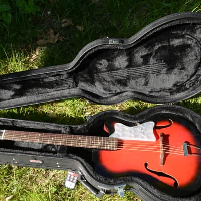 c. 1965 Vintage Eko Modello 100 Guitar, in Red Burst finish, w/a Pro Refurb setup and comes with a New Gator Black Hardshell Case image 18
