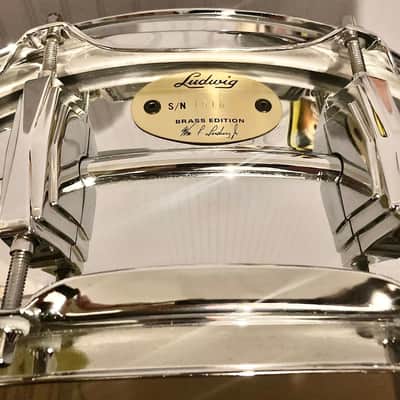Ludwig 5x14" Chrome Over Brass Limited Edition Supraphonic Snare Drum image 1