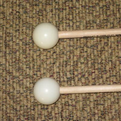 ONE pair new old stock (with packaging) Malletech OR45B Orchestra Series Mallets (Bells, Xylophone, Glock and multi-percussion) 1 and 1/8" Hard Heavy White Ball Heads, Orchestra Length Birch Handles (from around 2019) Made in USA image 14