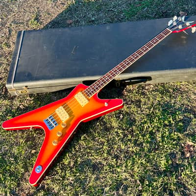 Vintage Dean ML Bass 1981 - Flame Top Cherry Sunburst image 2