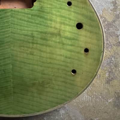 Green HH Guitar Body Tiger Maple Top Mahogany DIY Project image 3