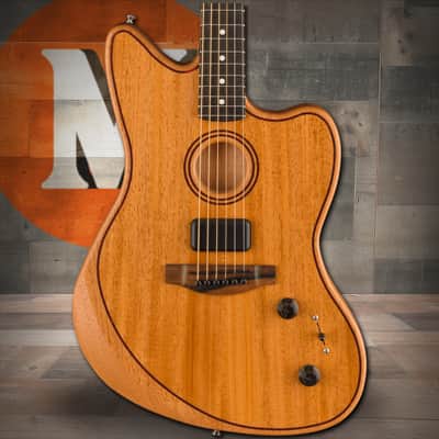 Fender American Acoustasonic Jazzmaster All-Mahogany, Ebony Fingerboard - Natural image 1