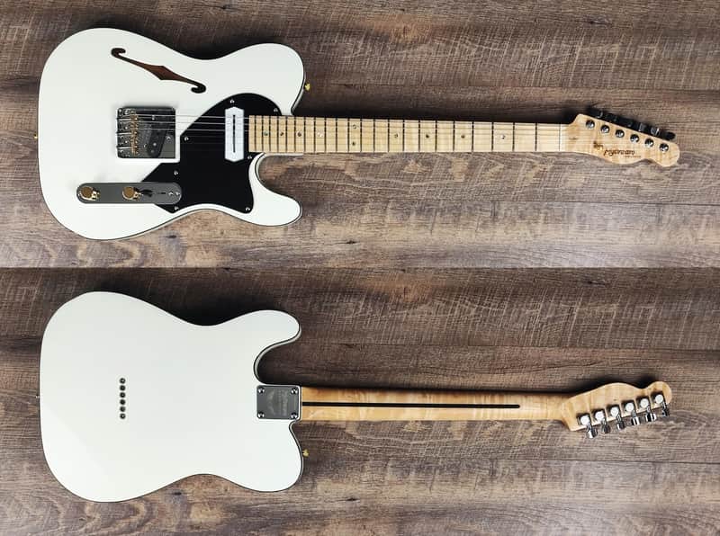 MyDream Partcaster Custom Built - Black and White Thinline Charlie Christian image 1