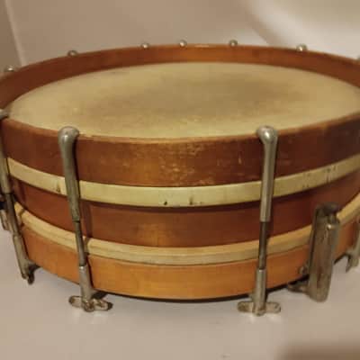 Leedy Rare early parallel strainder snare drum single tension 1910s Bild 5