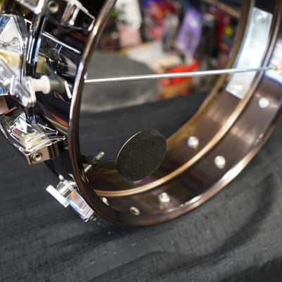 Vintage 1978 Ludwig USA Super Sensitive 5x14" Seamless Brass Snare Drum | Blue-O-Olive Pointy Badge image 6