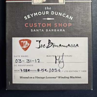 Seymour Duncan Limited Edition Joe Bonamassa Custom Shop 1959 Pickup Set Aged / Signed **As New** image 1