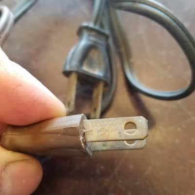 Leviton one (1) 117V Power Cord Electric Cable cut Vintage non-polarized black, brown 1940s-1960s image 3