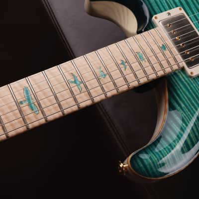 PRS 2016 Private Stock Custom 24 in Bahama Blue Smoked Burst w/Curly Maple Top, Swamp Ash Back & Backplates, Curly Maple Fretboard, Curly Maple Neck, Phase III Locking Tuners w/Curly Maple Buttons & Stained Curly Maple w/Paua Outline Inlays image 19