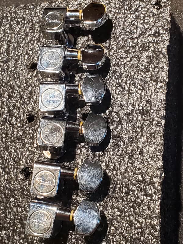 (#T442) Fender Six In Line Die-Cast Chrome Tuners image 1